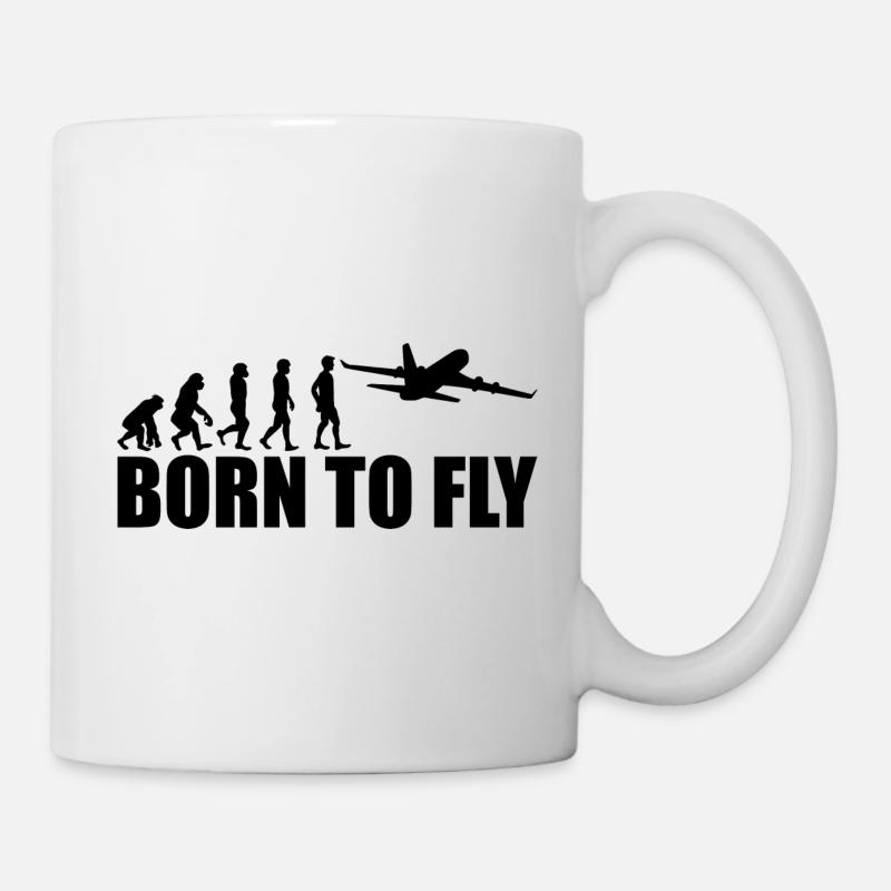 Born to fly cadeau pilote avion copilote - Mug blanc - blanc