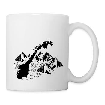 Norvège Carte montagne mer fjord errance Norway - Mug blanc - blanc - Droite