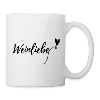 Weinliebe wine love | Geschenkidee Weinfreund - Tasse - Weiß - Rechts