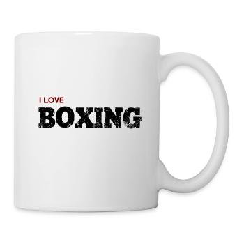 Ich liebe Boxen, Boxen, Boxen Hoodies, Boxen T sh - Tasse - Weiß - Rechts