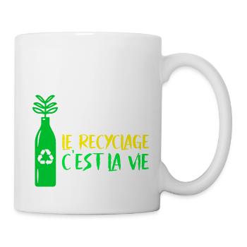 Le recyclage c est la vie - Mug blanc - blanc - Droite