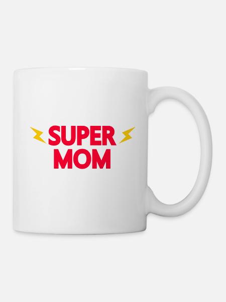SUPER MOM MOM MOTHER'S DAY GIFT WIFE HEROINE HERO - Mug - white