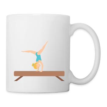 Gymnastik Mädchen auf Balken - Tasse - Weiß - Rechts