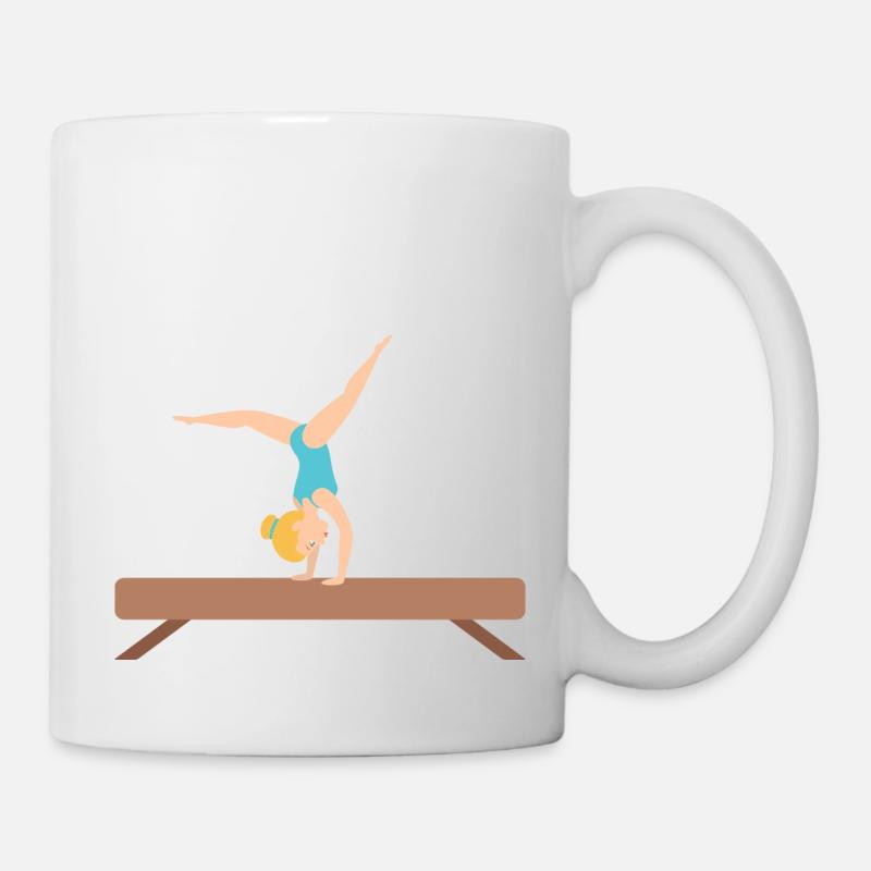 Gymnastik Mädchen auf Balken - Tasse - Weiß