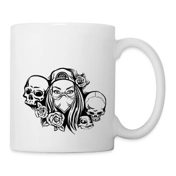 Metal Lady avec masque - Mug blanc - blanc - Droite