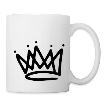 Emoji crown crowns sketch black - Mug - white - Right