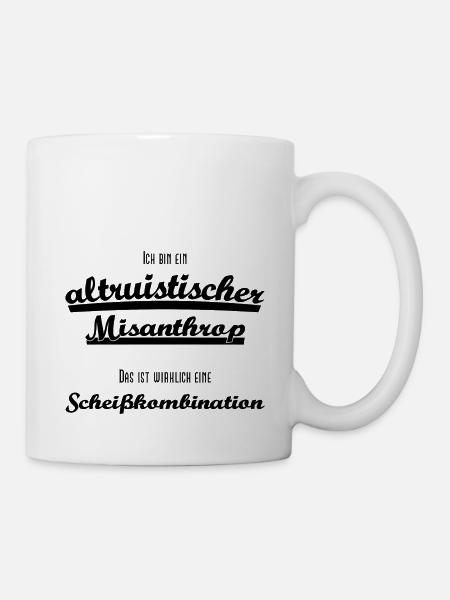 Altruistischer Misanthrop (sw) - Tasse - Weiß