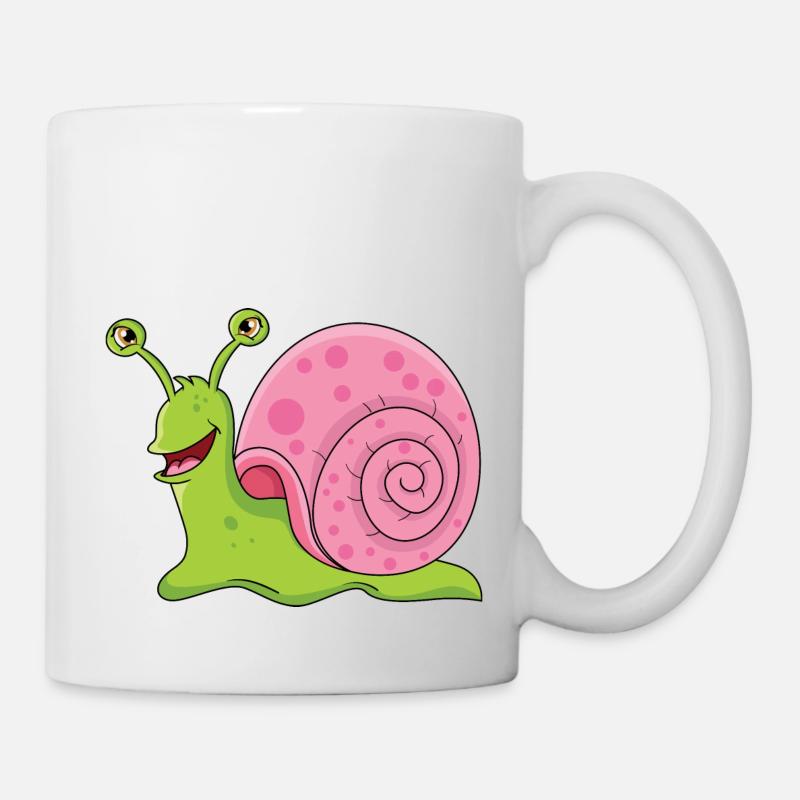 Schnecke Cartoon - Tasse - Weiß