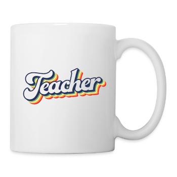 Ehrfürchtig Retro Lehrer Geschenk - zurück zur Schule - Tasse - Weiß - Rechts