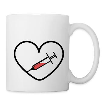 Impfstoff Virus Covid Herz Befürworter Design - Tasse - Weiß - Rechts