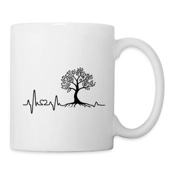 arbre forêt nature amoureux de la nature battement de coeur randonnée - Mug blanc - blanc - Droite