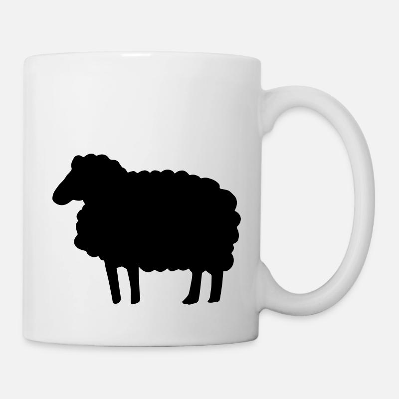 Farbe anpassbar Lustiges Schaf Silhouette Geschenk - Tasse - Weiß