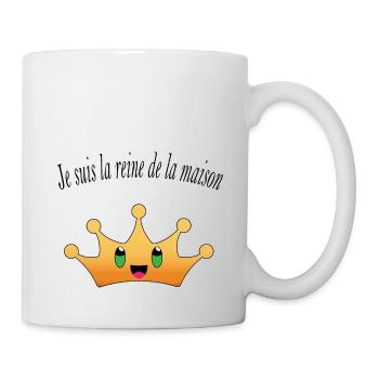 je suis la reine de la maison Couronne bronze - Mug blanc - blanc - Droite