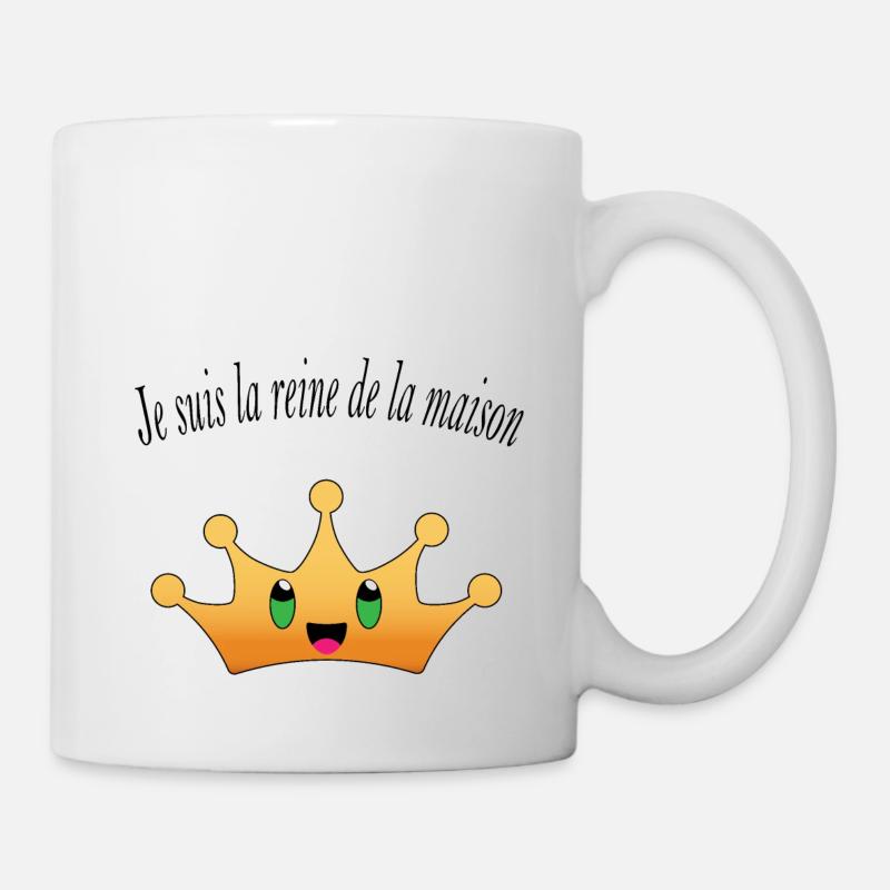 je suis la reine de la maison Couronne bronze - Mug blanc - blanc
