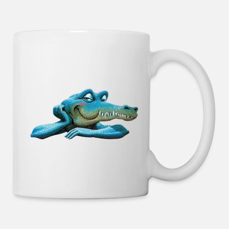 Crocodile Retro Amstrad - Mascotte 02 - Mug blanc - blanc