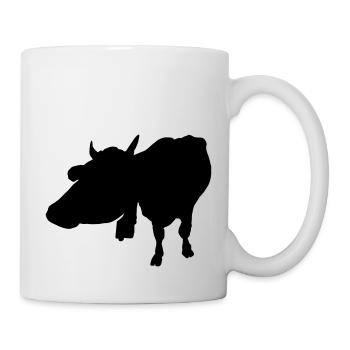 Brown cattle (1c, dairy cow, silhouette) - Mug - white - Right
