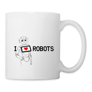 Ich liebe Roboter - Tasse - Weiß - Rechts