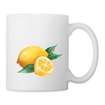Zitrone Aquarell Italien Limone - Tasse - Weiß - Rechts