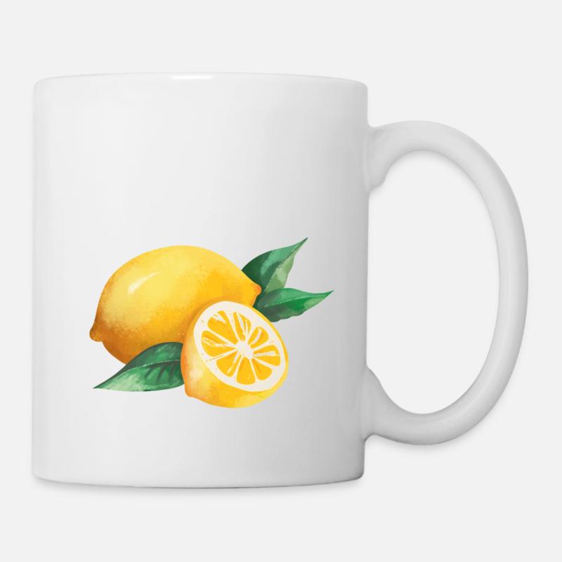 Zitrone Aquarell Italien Limone - Tasse - Weiß