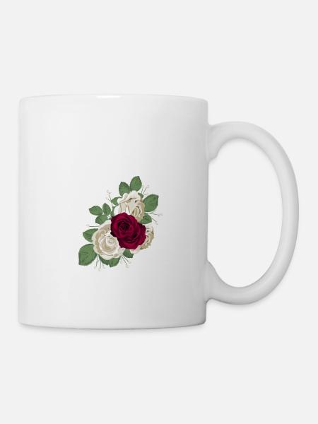 Buchstabe M geblümt - Tasse - Weiß