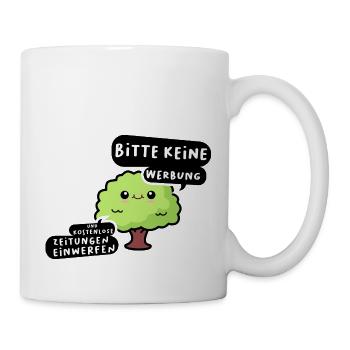 Briefkasten Aufkleber Bitte keine Werbung Zeitung - Tasse - Weiß - Rechts
