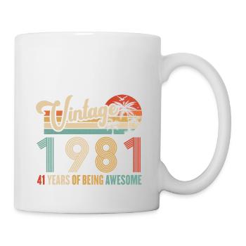 Vintage 1981 Anniversary 41 years to be Awesome - Mug - white - Right
