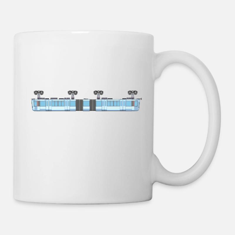 Schwebebahn lang pixelart - Tasse - Weiß