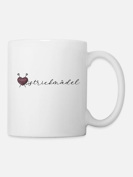 Stricken Frau Mädchen Strickmädel Geschenkidee - Tasse - Weiß