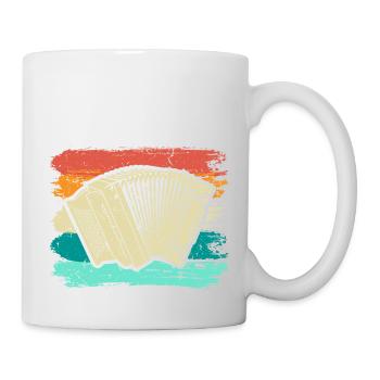 Retro Ziehharmonika, Steirische Harmonika Quetschn - Tasse - Weiß - Rechts