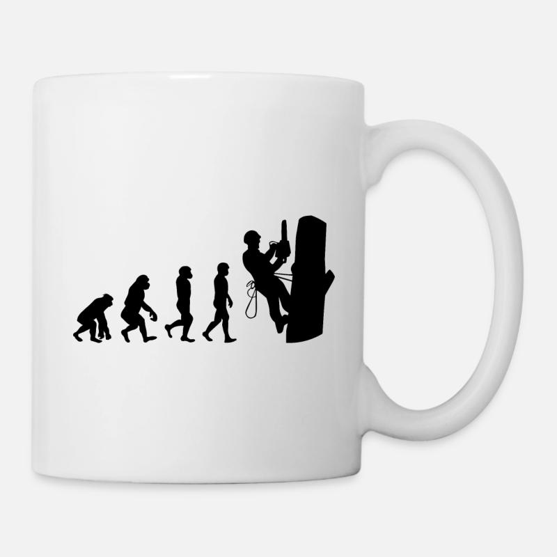 Baumpfleger Baumkletterer Kletter trimmer Evolution - Tasse - Weiß