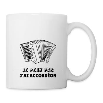 Je peux pas j'ai accordéon - Mug blanc - blanc - Droite