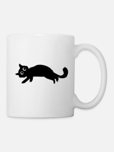 Schwarze Katze Charbo Ruhe - Tasse - Weiß
