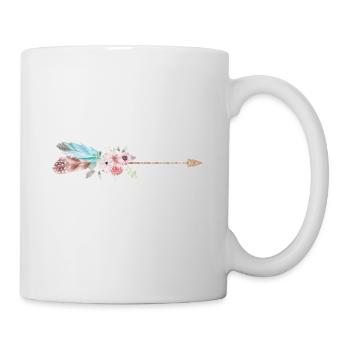 Arrow Feather Flowers personnalisable - Mug blanc - blanc - Droite