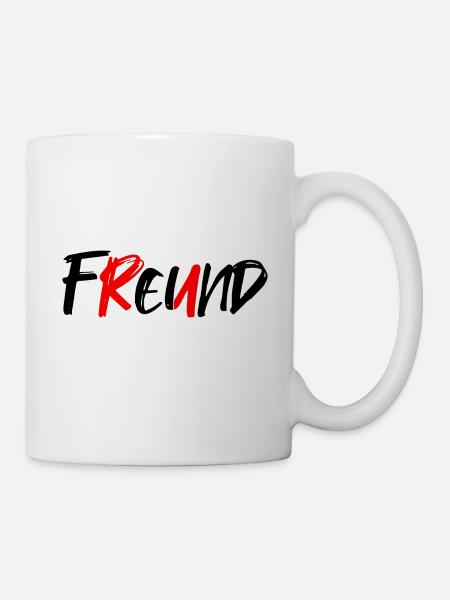 Freund/Feind - Tasse - Weiß
