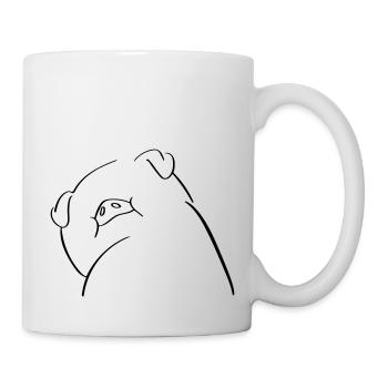 Pig Line Art - Minimalist - Mug - white - Right