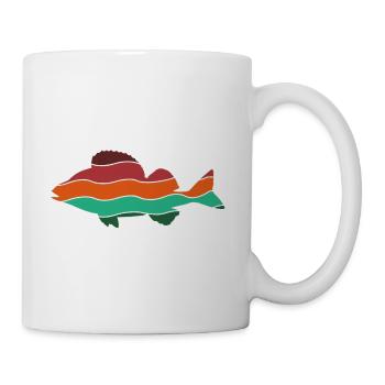 Perch Fish Fishing Predatory Fish Silhouette Nature - Mug - white - Right