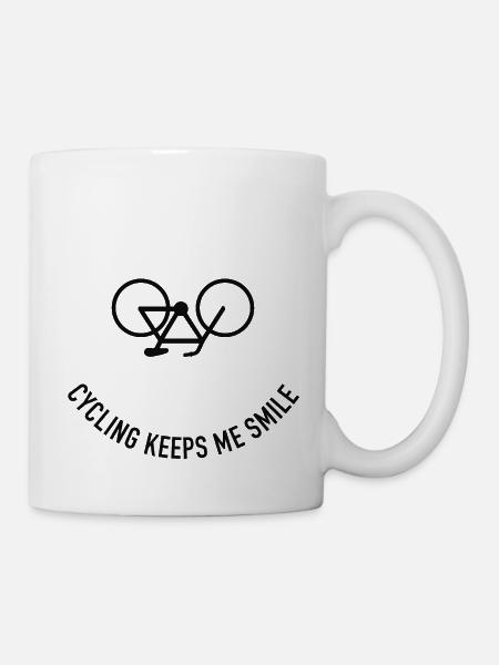 Fahrrad fahren macht mich glücklich Fahrradfahrer - Tasse - Weiß