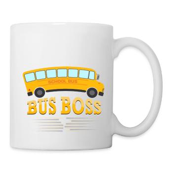 Patron d’autobus Scolaire Chauffeur d’autobus jaune - Mug blanc - blanc - Droite