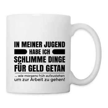 Pension lustige Sprüche Rentner Geschenk Kollege - Tasse - Weiß - Rechts