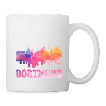 Dortmund Deutschland Stadt Skyline Splash Bunt - Tasse - Weiß - Rechts