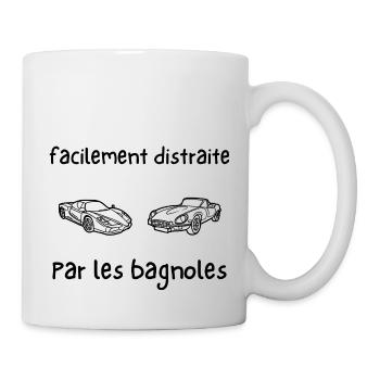 facilement distraite par les bagnoles - Mug blanc - blanc - Droite