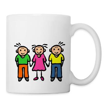 Parents Père Mère - Trois enfants Frères et sœurs - Mug blanc - blanc - Droite