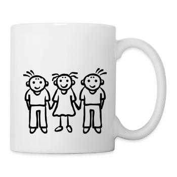 3 Children - Girls Boy Friends Family - Mug - white - Right