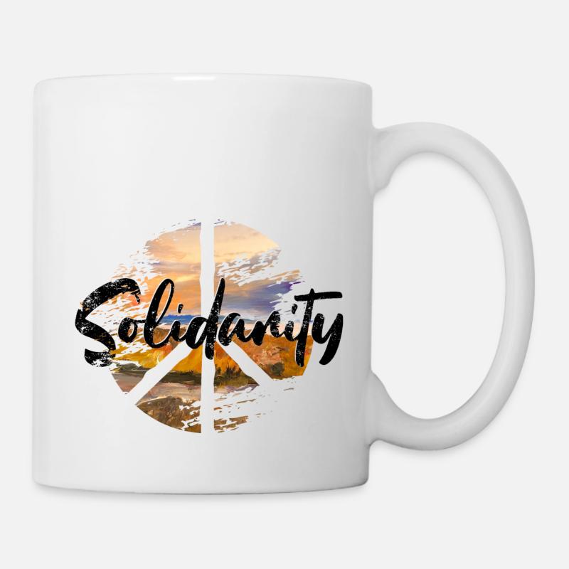 Paix woodstock Solidarité - Mug blanc - blanc