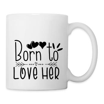 Né pour l’aimer - Mug blanc - blanc - Droite