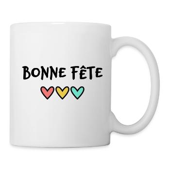 BONNE FÊTE. FÊTE DES MÈRES. FÊTE DES PÈRES. FÊTE - Mug blanc - blanc - Droite