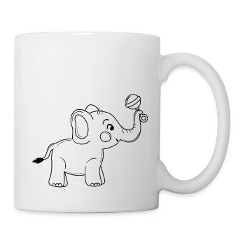 Baby Elefant - Tasse - Weiß - Rechts
