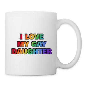 I love my gay daughter - Pride rainbow colors - Mug - white - Right