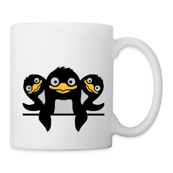 Drôles de pingouins 3 amis - Mug blanc - blanc - Droite