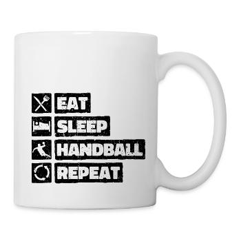 Eat Sleep Handball Repeat retro vintage teamsport - Mug - white - Right